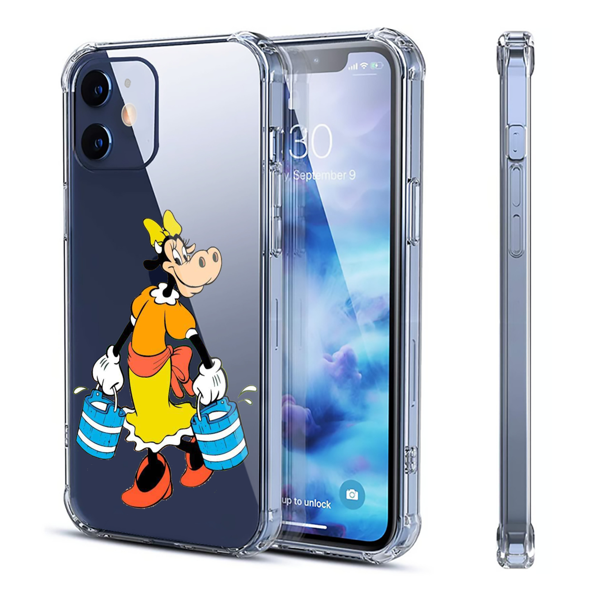 （画像用） ミッキーマウス Mickey Mouse 【iPhone 12シリーズ対応】透明スマホケース（クリアソフトケース）